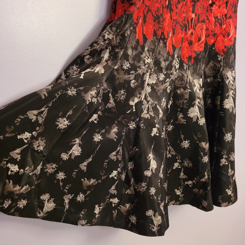 🍂 db Red & Black Floral Party Dress - Picture 4 of 9